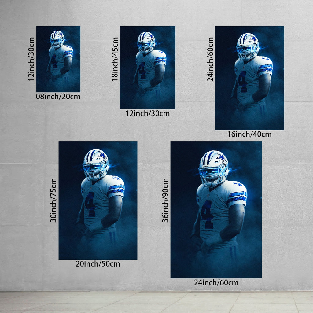 Dak Prescott Art Sports Decorative Poster School Dormitory 2 Canvas Wall Art Poster Decor Gift