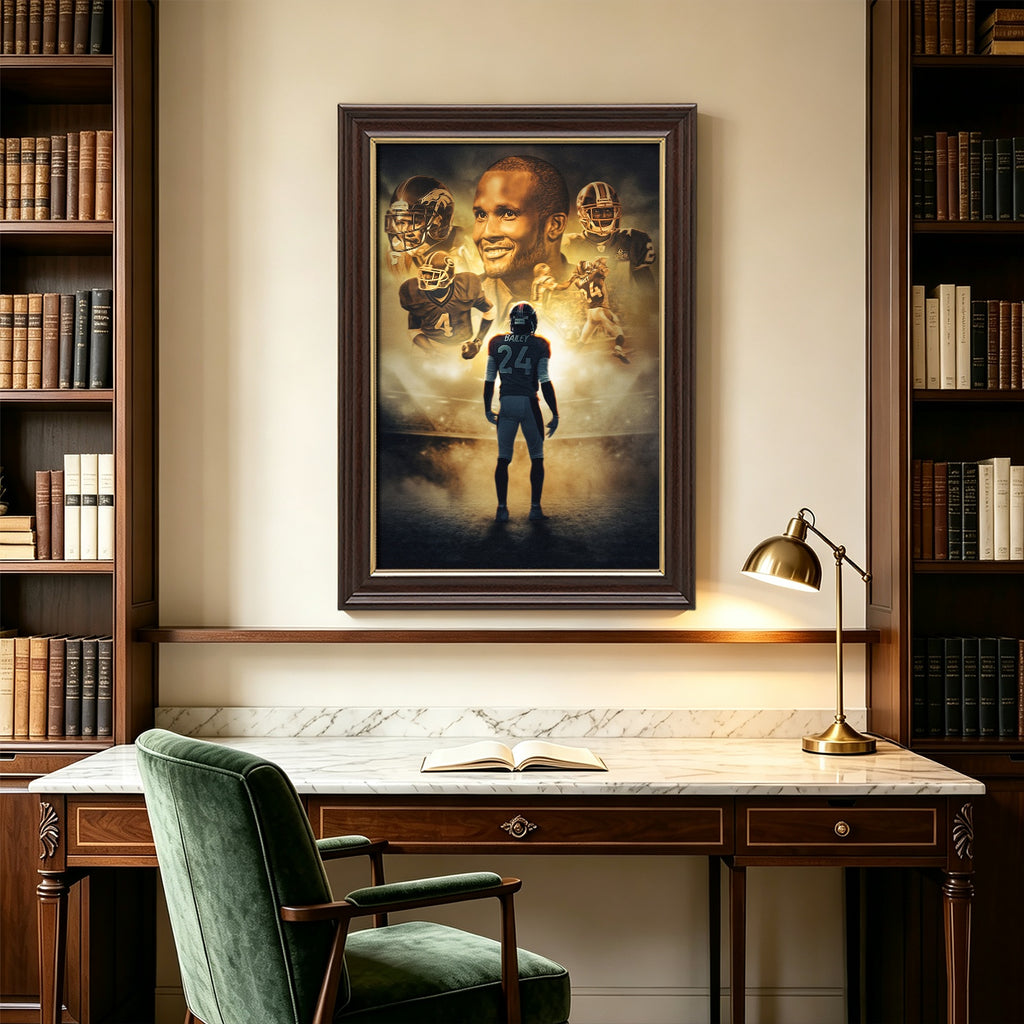 Champ Bailey Art Sports Decorative Poster School Dormitory 7 Canvas Wall Art Poster Decor Gift
