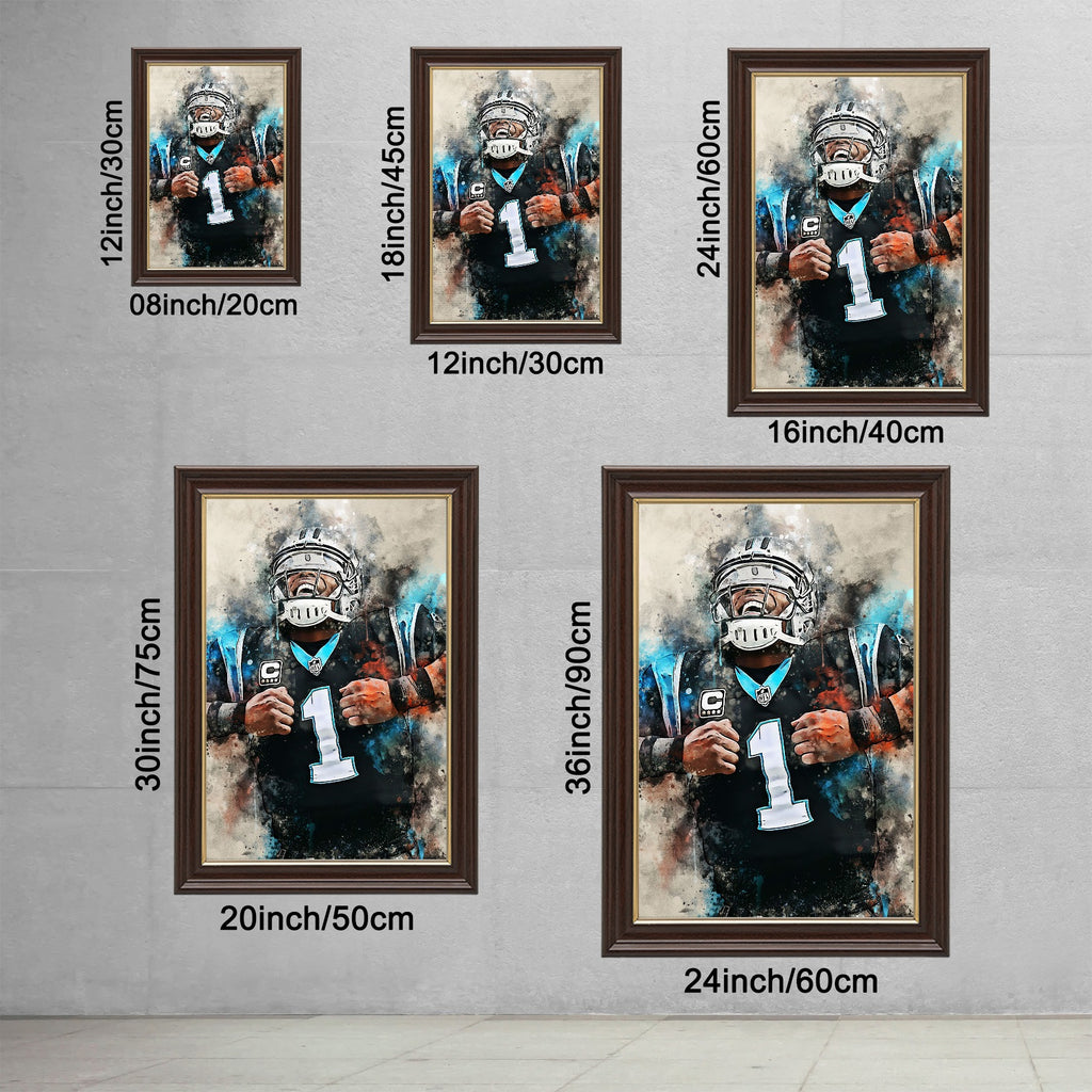 Cam Newton Celebrity Sports Art Poster School Dining Room Decoration 2 Canvas Wall Art Poster Decor Gift