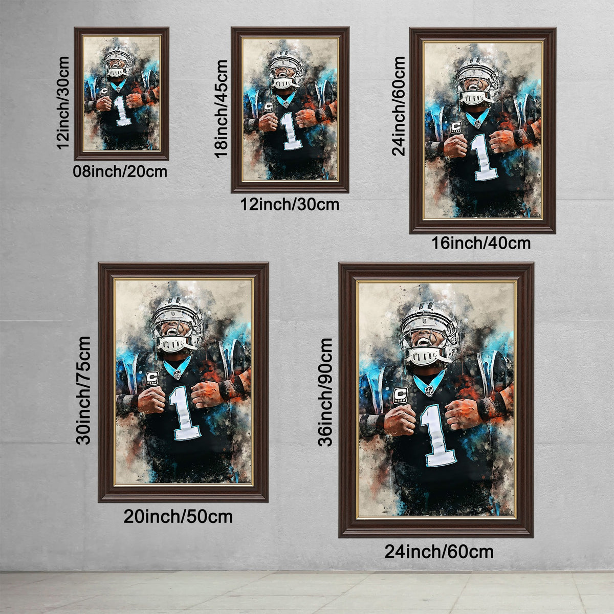 Cam Newton Celebrity Sports Art Poster School Dining Room Decoration 2 Canvas Wall Art Poster Decor Gift