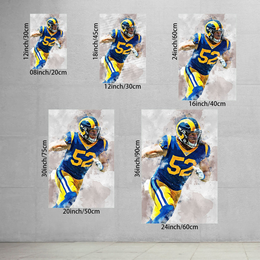 Clay Matthews Celebrity Sports Art Poster School Dining Room Decoration 3 Canvas Wall Art Poster Decor Gift