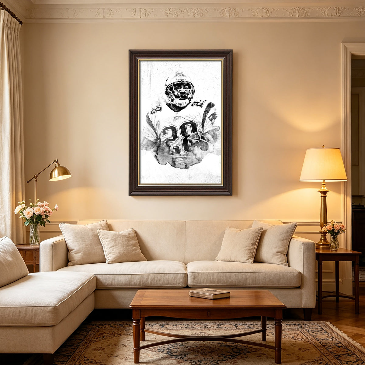Corey Dillon Art Sports Decorative Poster School Dormitory 1 Canvas Wall Art Poster Decor Gift