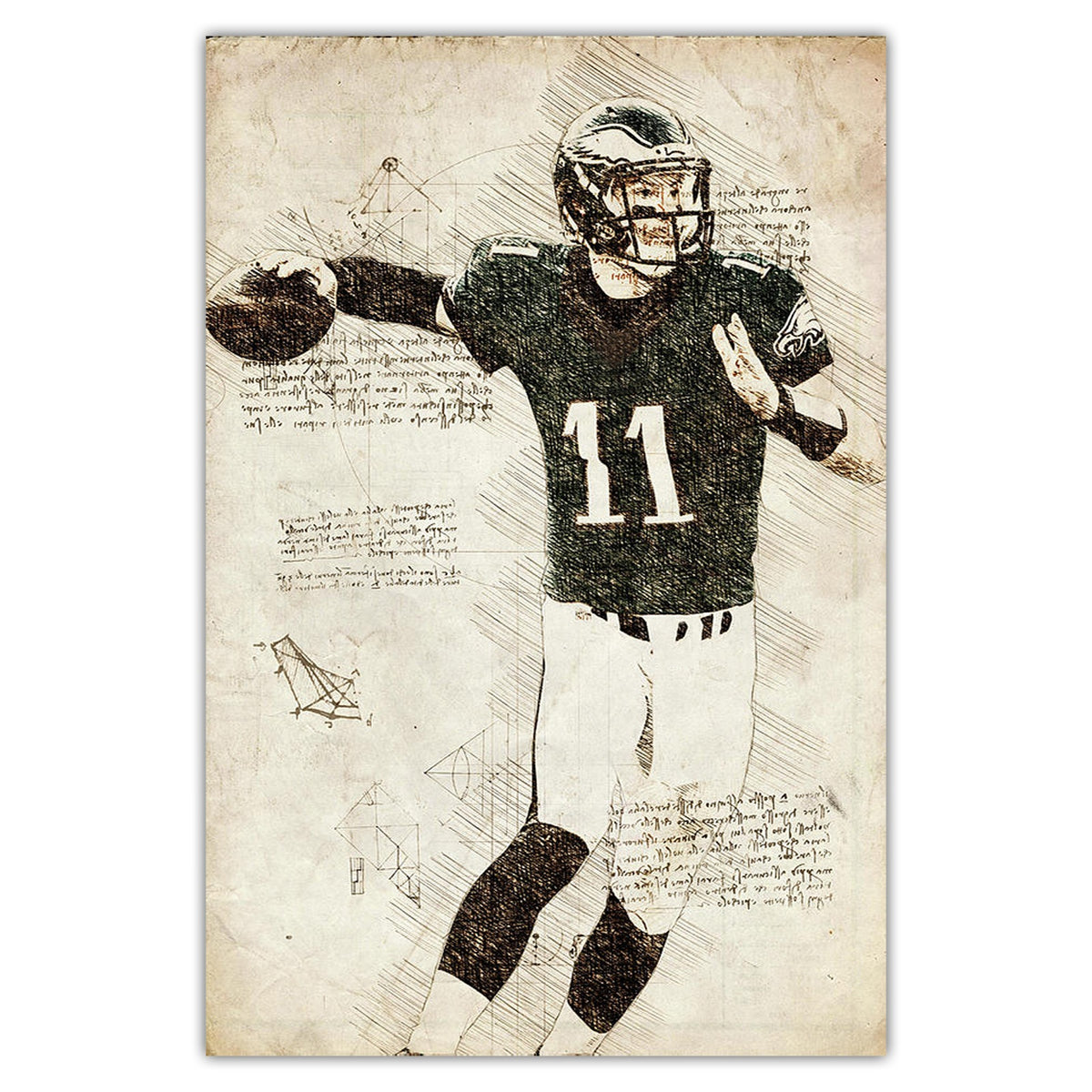 Carson Wentz Sports Celebrity Art Deco Poster 4 Canvas Wall Art Poster Decor Gift