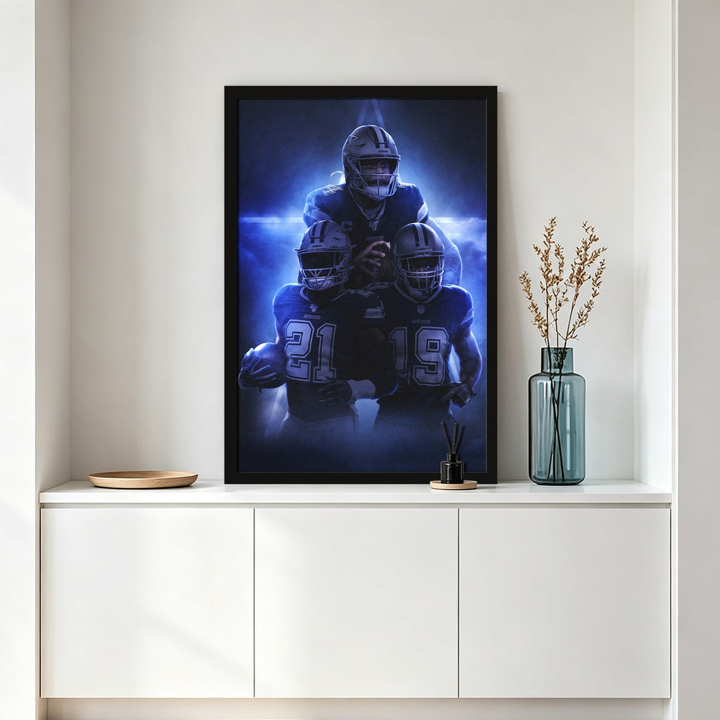 Dak Prescott Amari Cooper Ezekiel Elliott Art Sports Decorative Poster School Dormitory 3 Canvas Wall Art Poster Decor Gift