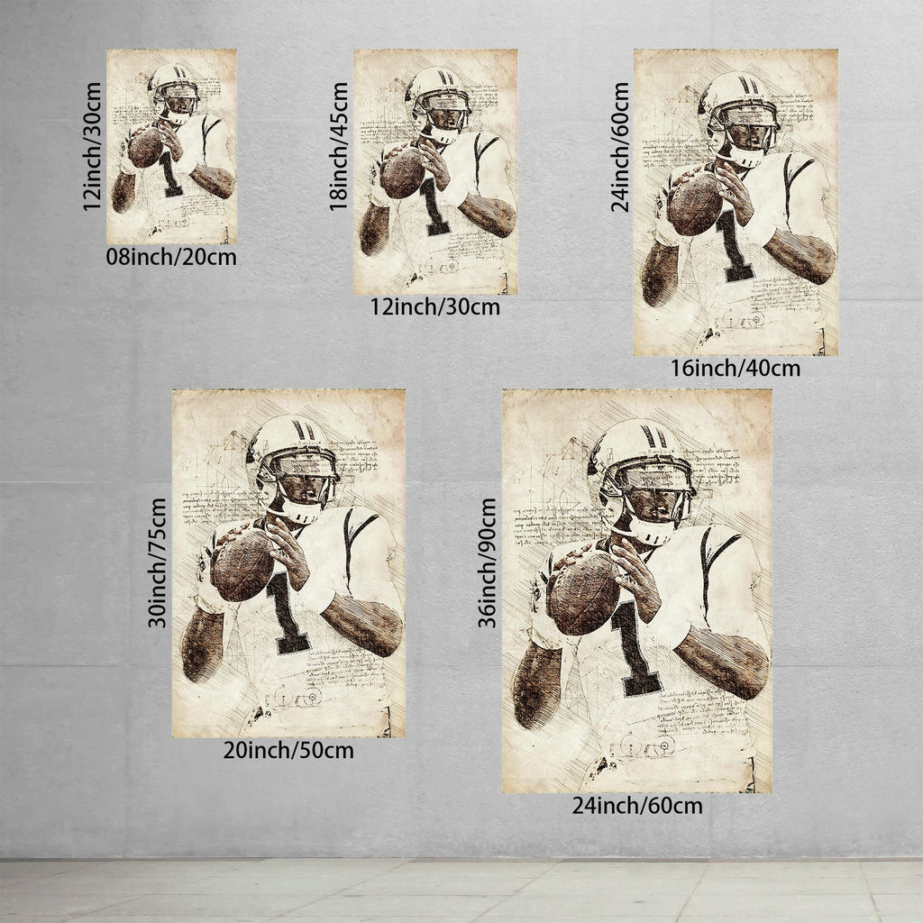 Cam Newton Sports Celebrity Art Deco Poster 7 Canvas Wall Art Poster Decor Gift