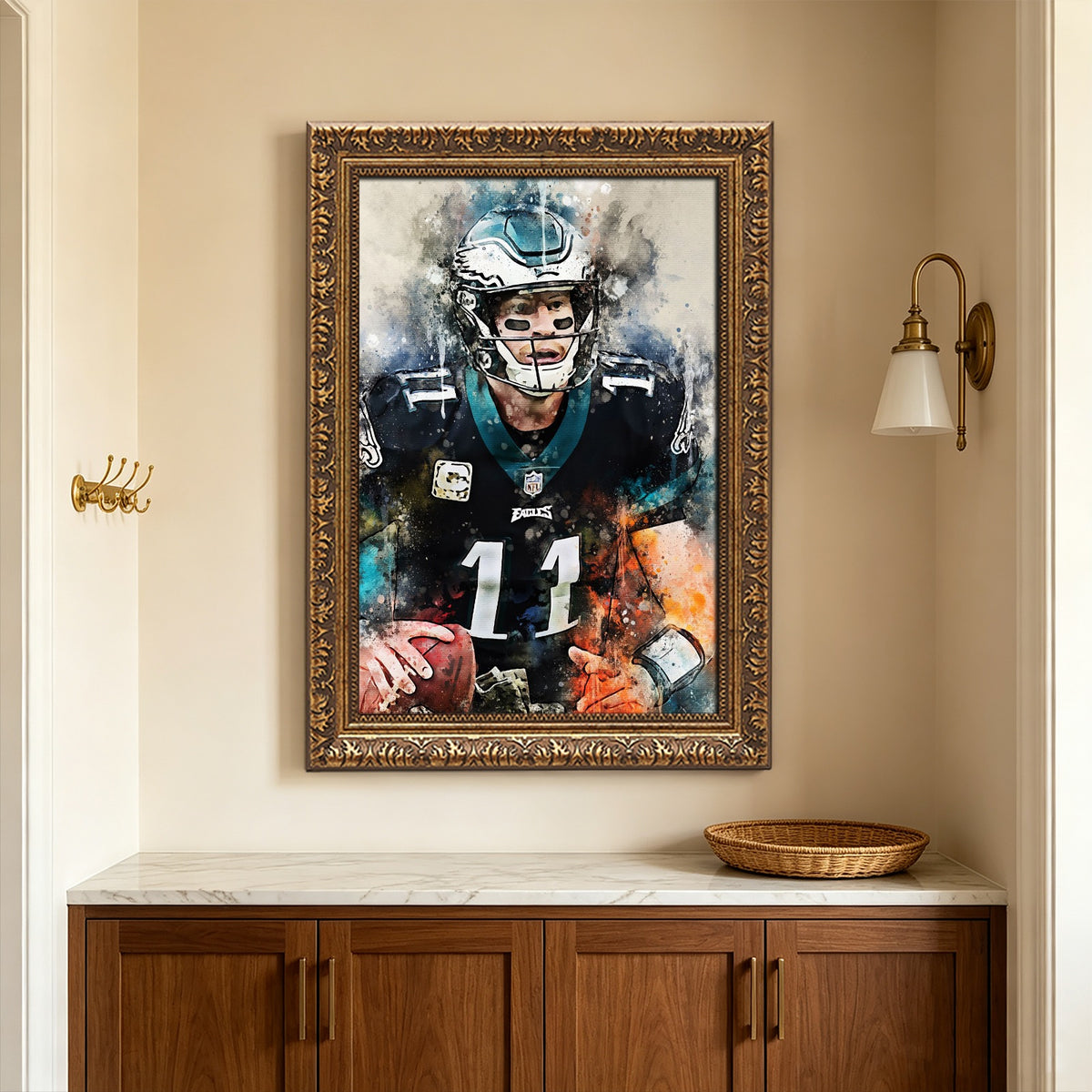 Carson Wentz Celebrity Sports Art Poster School Dining Room Decoration 5 Canvas Wall Art Poster Decor Gift