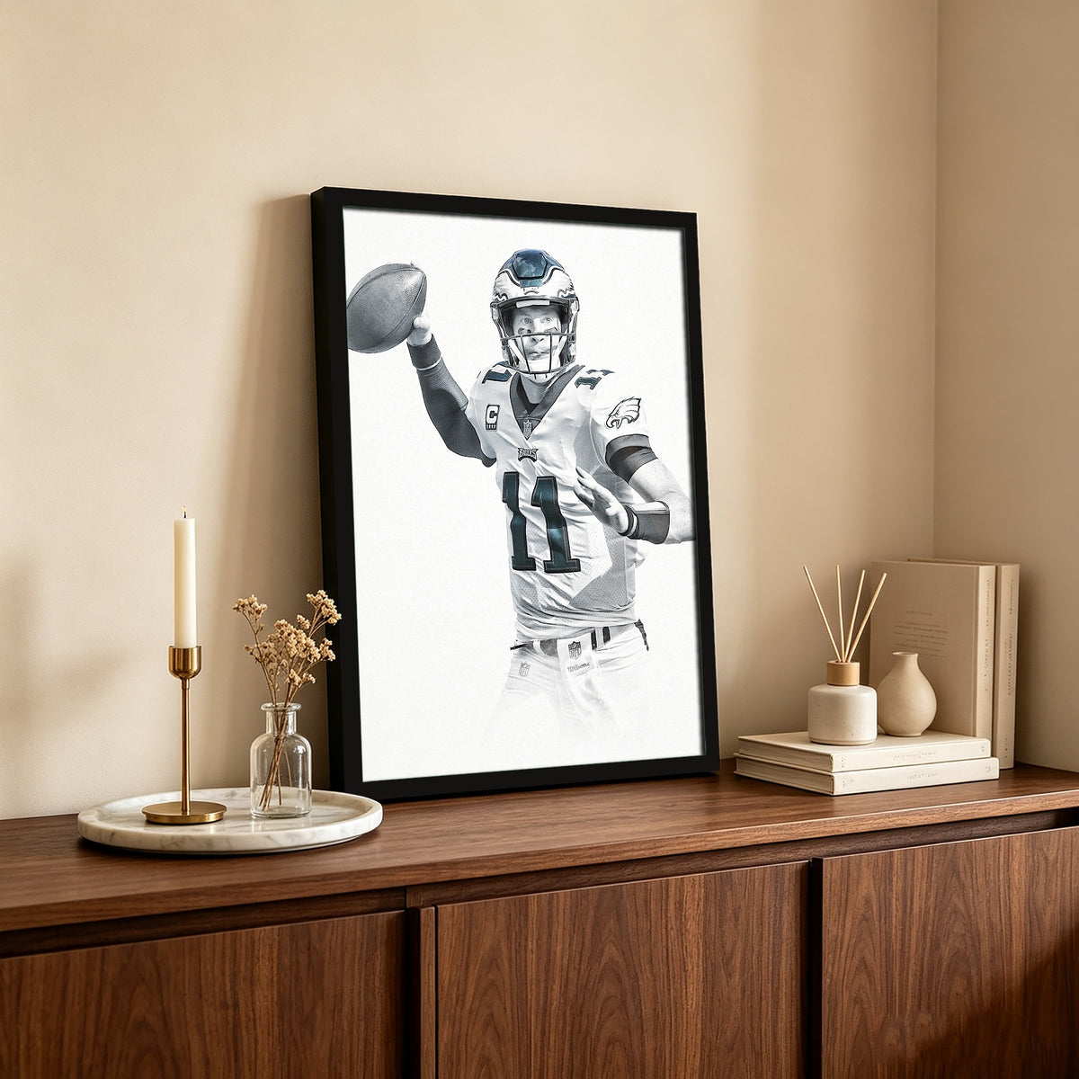 Carson Wentz Art Sports Decorative Poster School Dormitory 9 Canvas Wall Art Poster Decor Gift