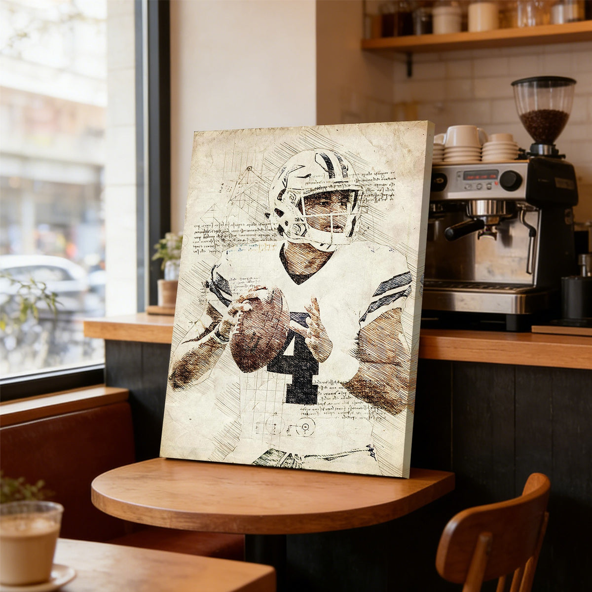 Dak Prescott Sports Celebrity Art Deco Poster 4 Canvas Wall Art Poster Decor Gift