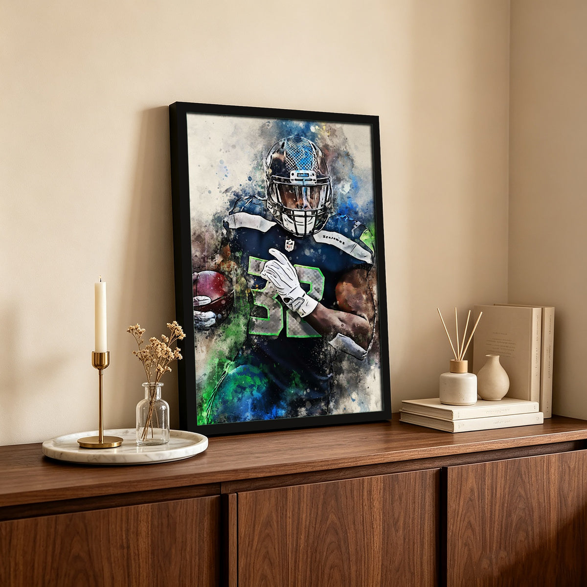 Chris Carson Celebrity Sports Art Poster School Dining Room Decoration 0 Canvas Wall Art Poster Decor Gift