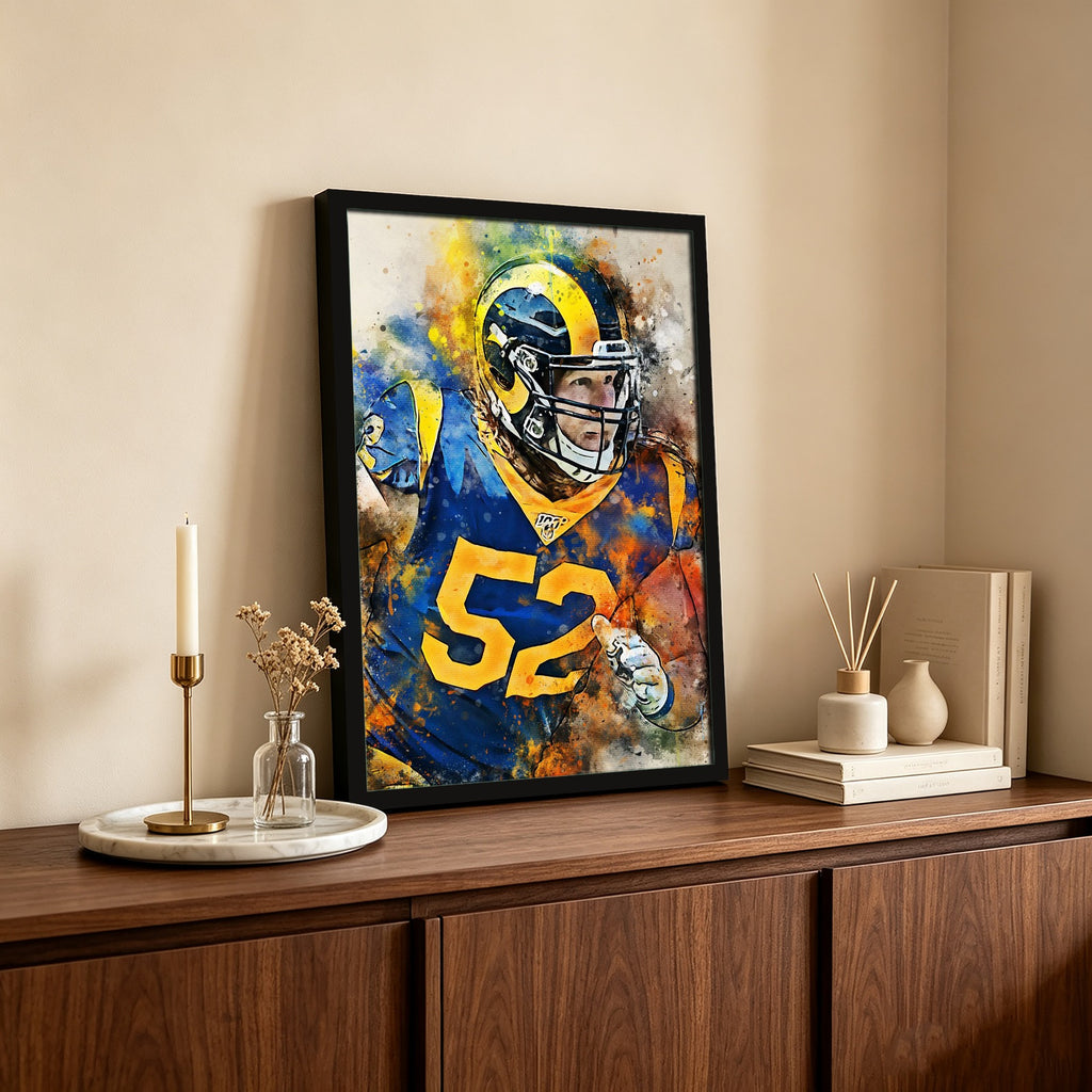 Clay Matthews Celebrity Sports Art Poster School Dining Room Decoration 1 Canvas Wall Art Poster Decor Gift
