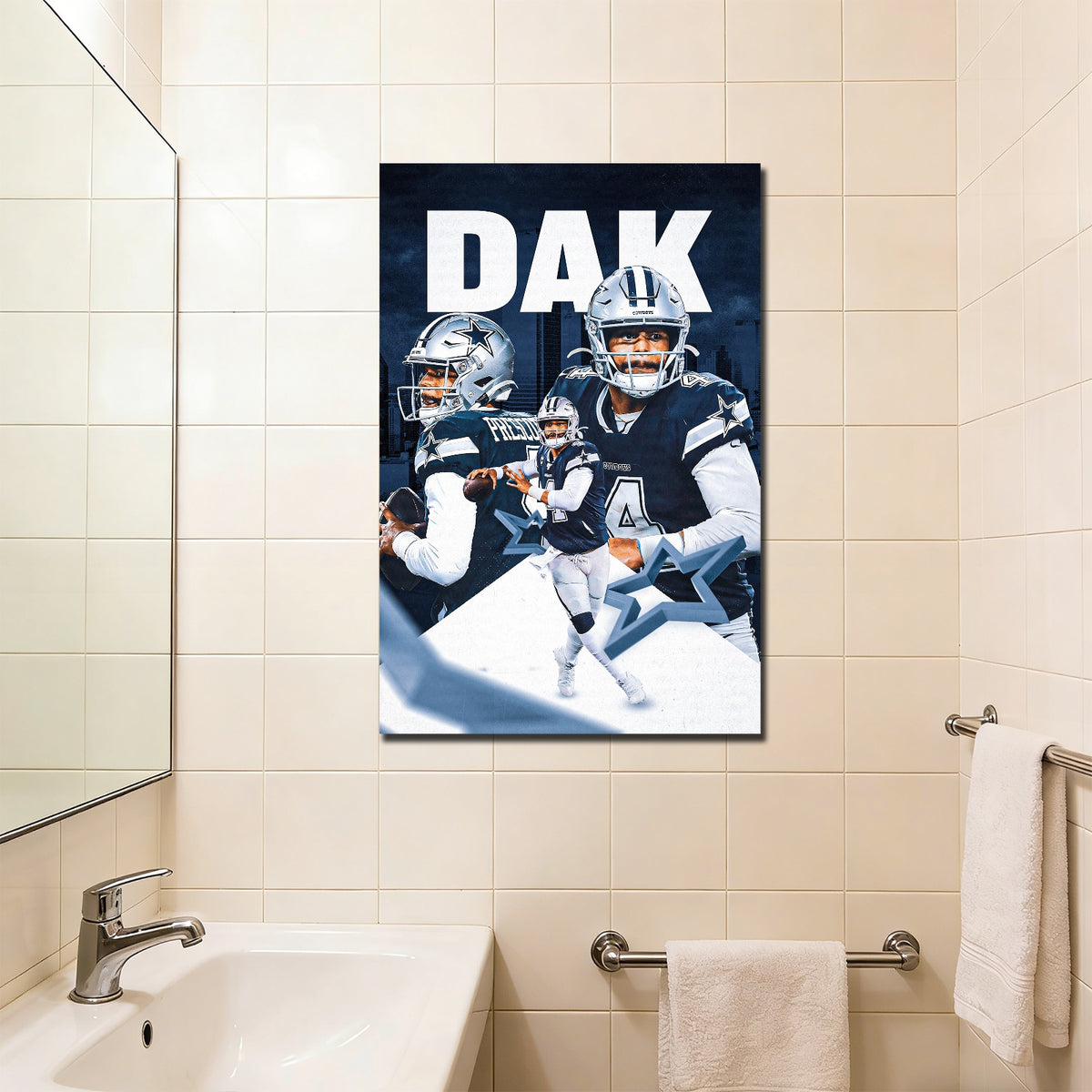 Dak Prescott Sports Celebrity Art Deco Poster 6 Canvas Wall Art Poster Decor Gift
