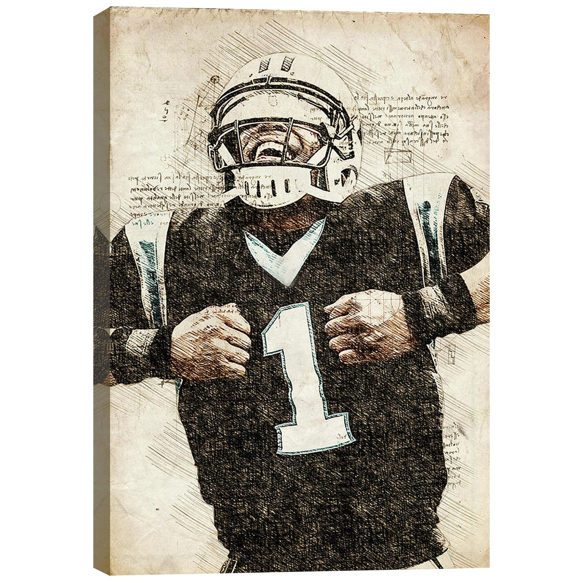 Cam Newton Sports Celebrity Art Deco Poster 8 Canvas Wall Art Poster Decor Gift