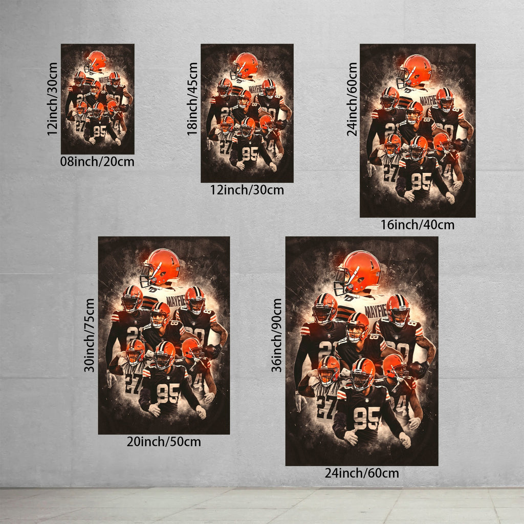 Baker Mayfield Kareem Hunt Austin Hooper Denzel Ward Art Sports Decorative Poster School Dormitory 1 Canvas Wall Art Poster Decor Gift