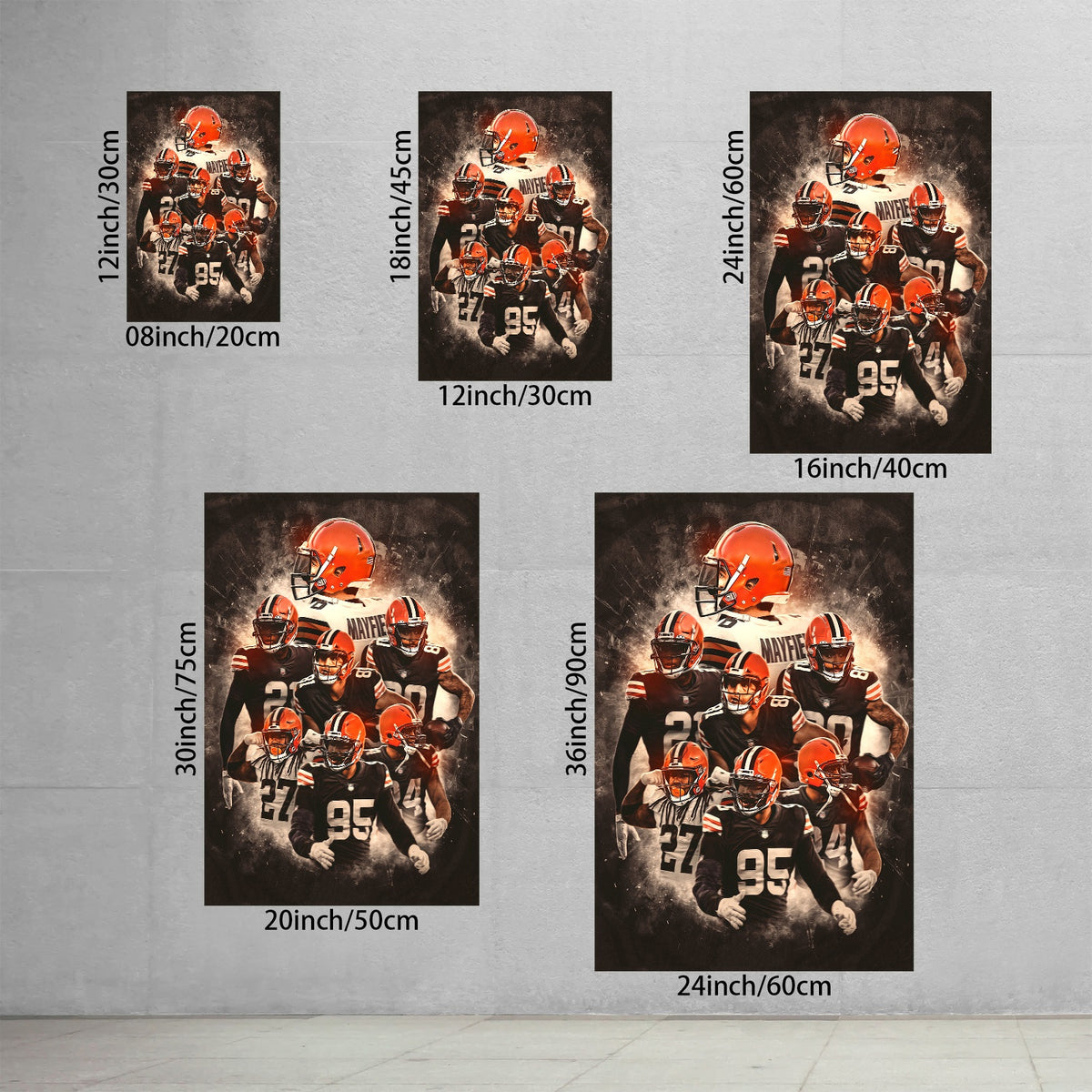 Baker Mayfield Kareem Hunt Austin Hooper Denzel Ward Art Sports Decorative Poster School Dormitory 1 Canvas Wall Art Poster Decor Gift