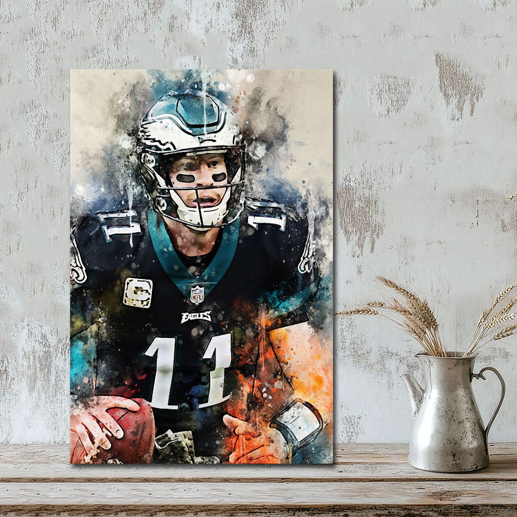 Carson Wentz Celebrity Sports Art Poster School Dining Room Decoration 5 Canvas Wall Art Poster Decor Gift