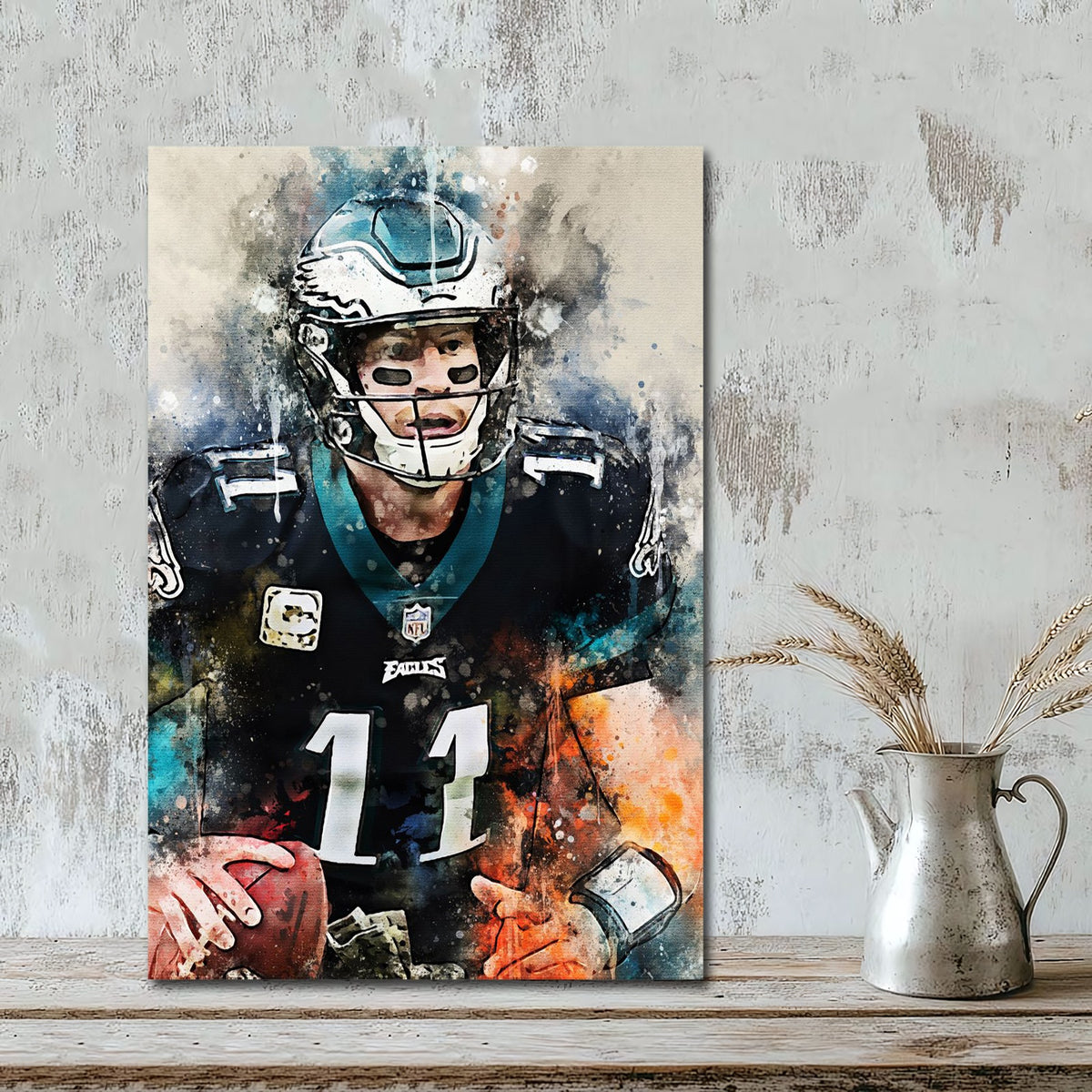 Carson Wentz Celebrity Sports Art Poster School Dining Room Decoration 5 Canvas Wall Art Poster Decor Gift