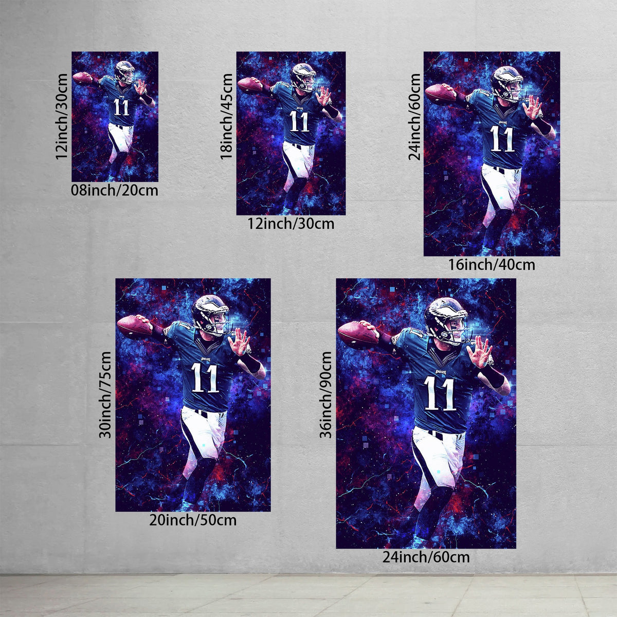 Carson Wentz Sports Celebrity Art Deco Poster 2 Canvas Wall Art Poster Decor Gift