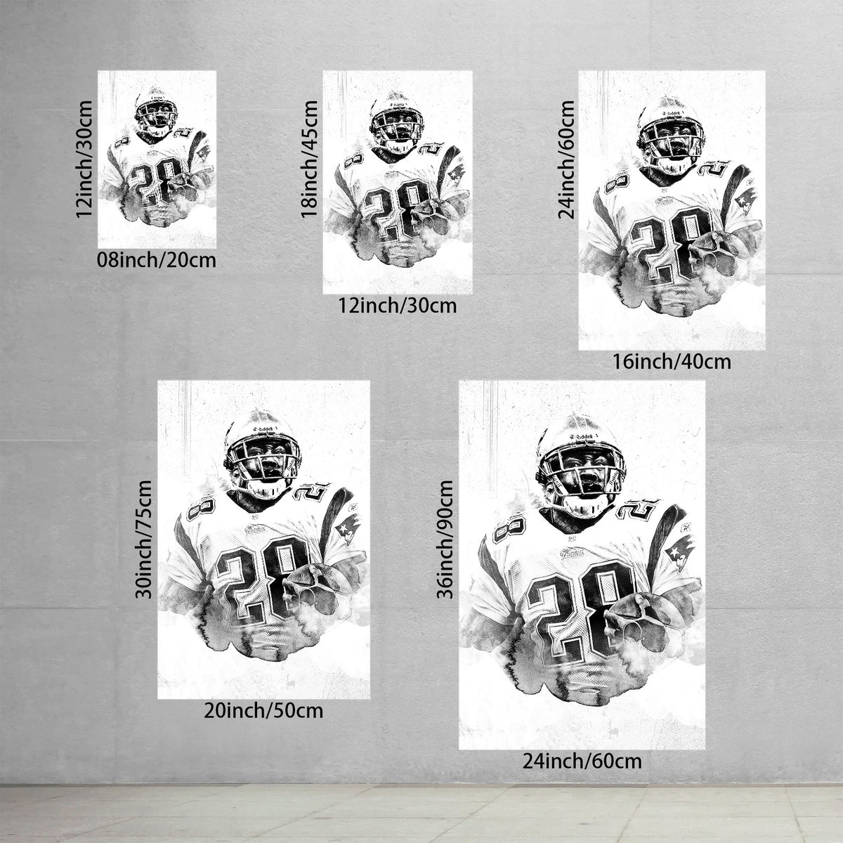 Corey Dillon Art Sports Decorative Poster School Dormitory 1 Canvas Wall Art Poster Decor Gift