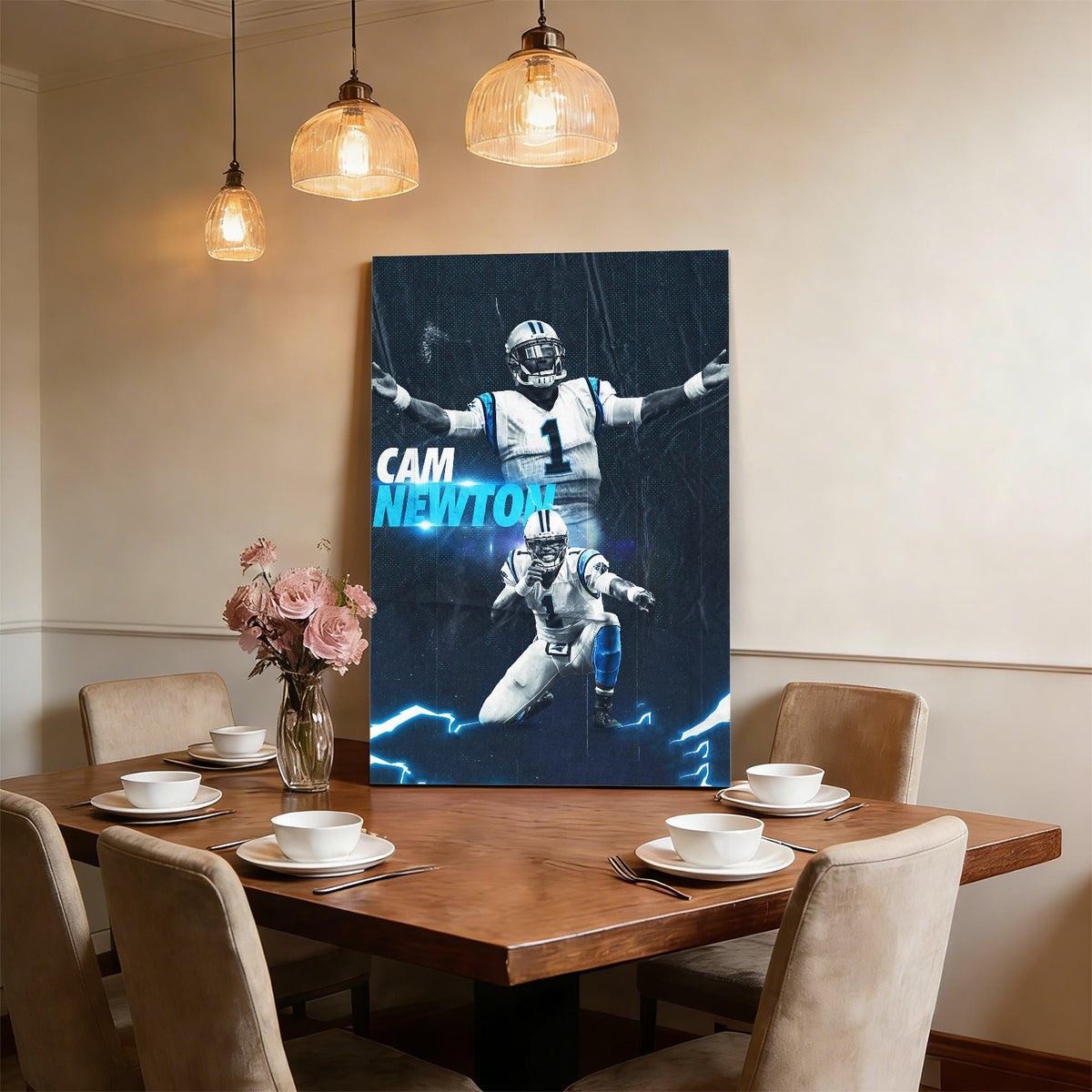 Cam Newton Sports Celebrity Art Deco Poster 5 Canvas Wall Art Poster Decor Gift