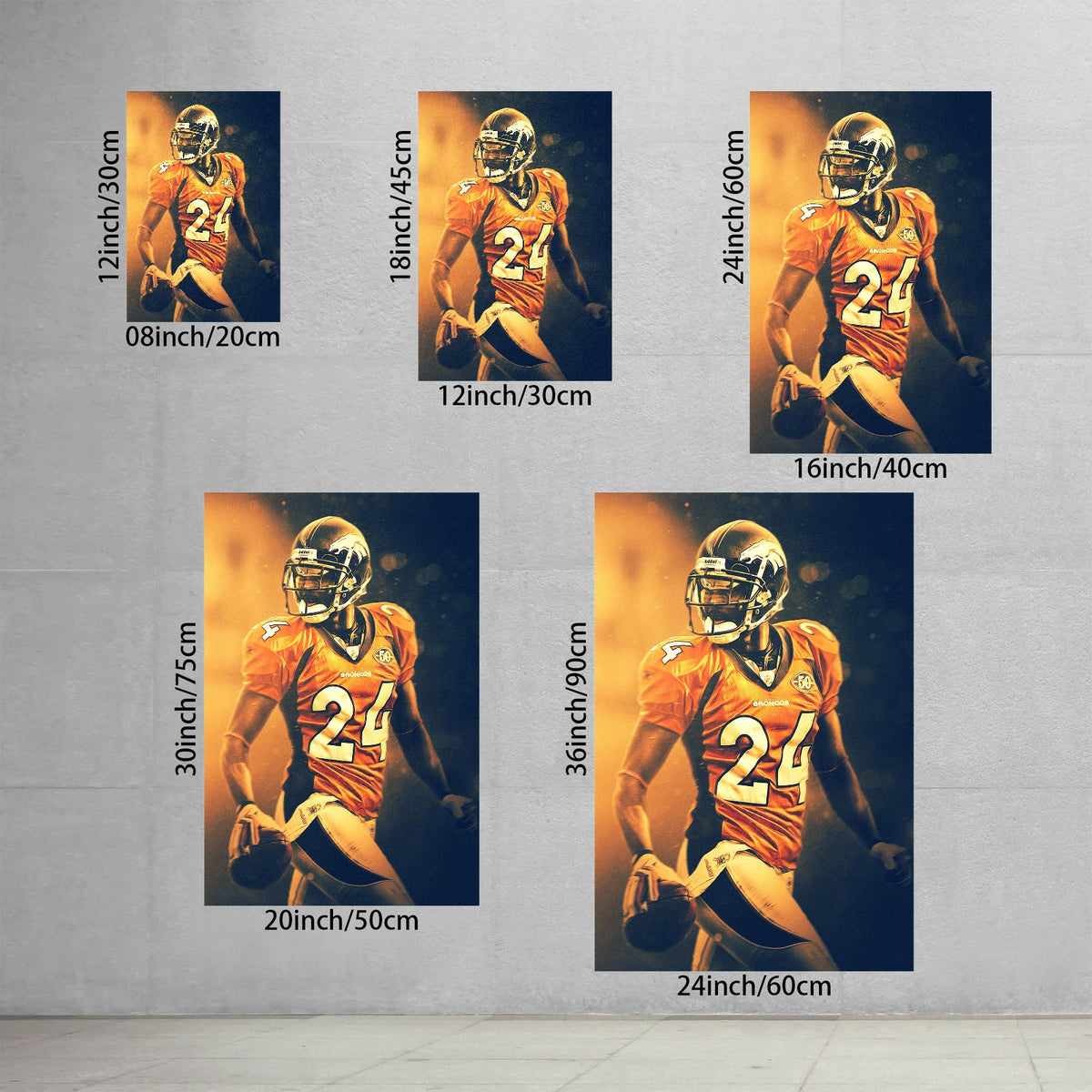 Champ Bailey Art Sports Decorative Poster School Dormitory 2 Canvas Wall Art Poster Decor Gift
