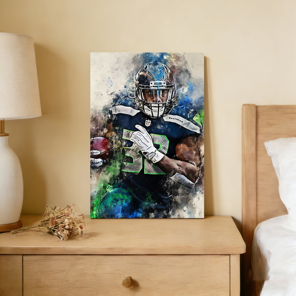 Chris Carson Celebrity Sports Art Poster School Dining Room Decoration 0 Canvas Wall Art Poster Decor Gift