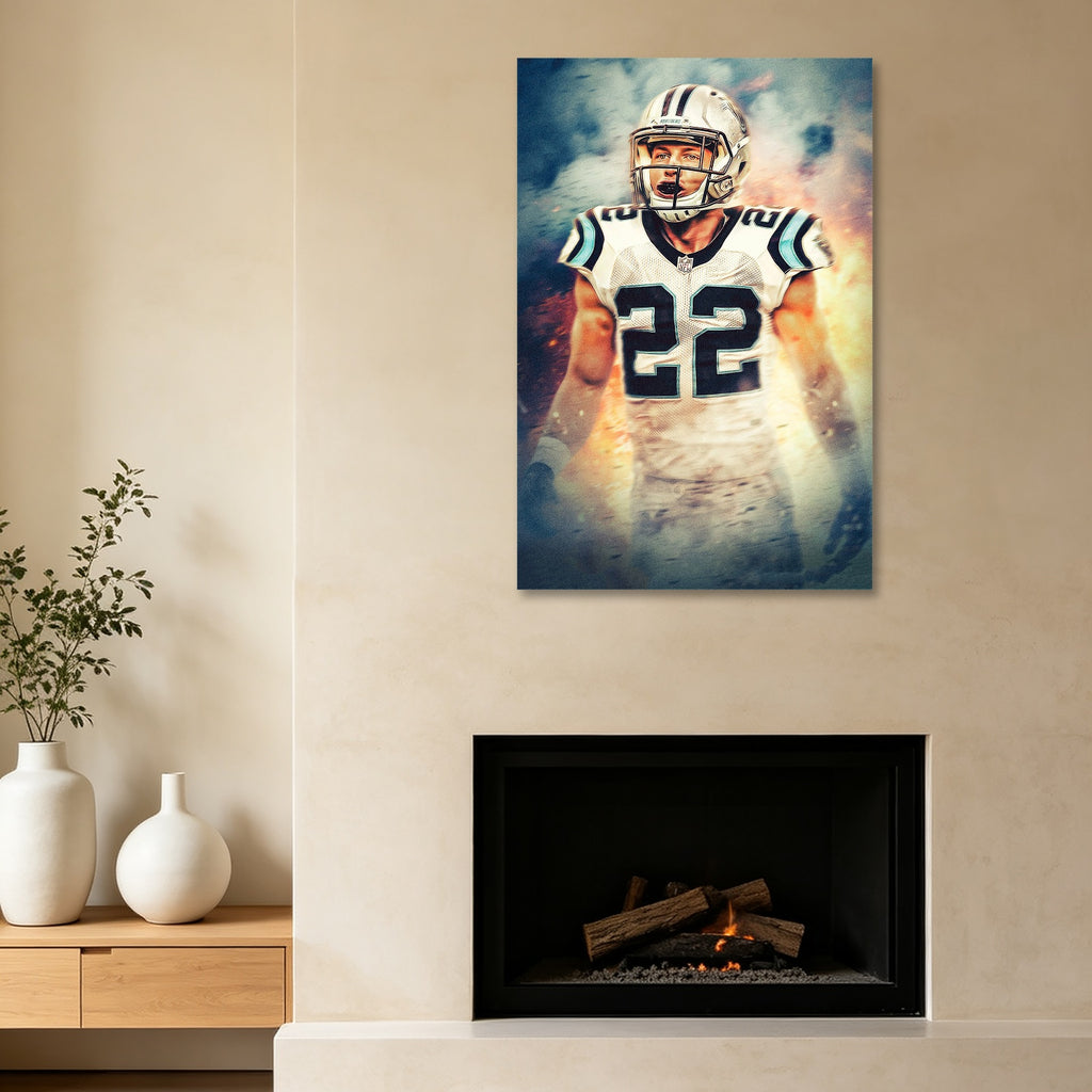Christian McCaffrey Art Sports Decorative Poster School Dormitory 2 Canvas Wall Art Poster Decor Gift