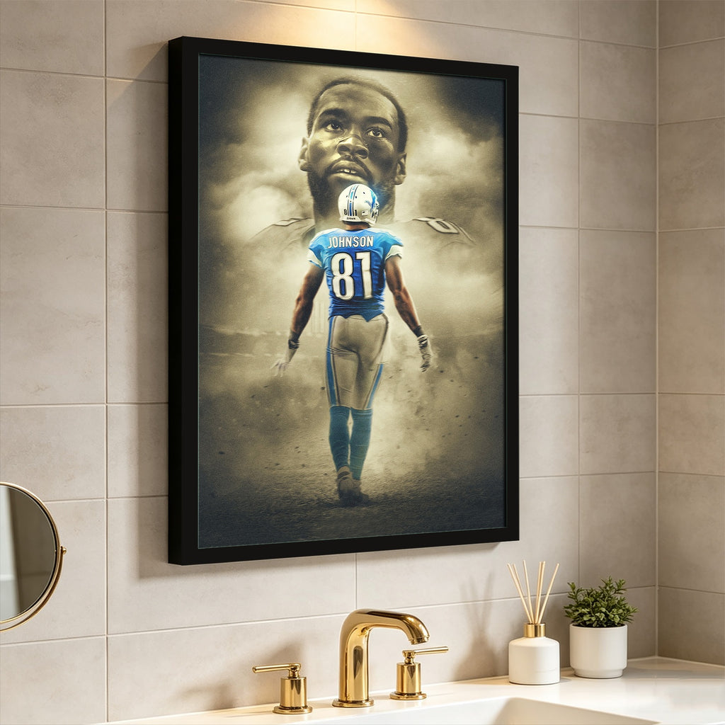 Calvin Johnson Art Sports Decorative Poster School Dormitory 2 Canvas Wall Art Poster Decor Gift