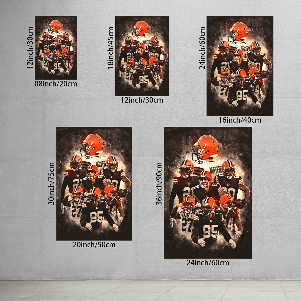 Baker Mayfield Kareem Hunt Austin Hooper Denzel Ward Art Sports Decorative Poster School Dormitory 1 Canvas Wall Art Poster Decor Gift