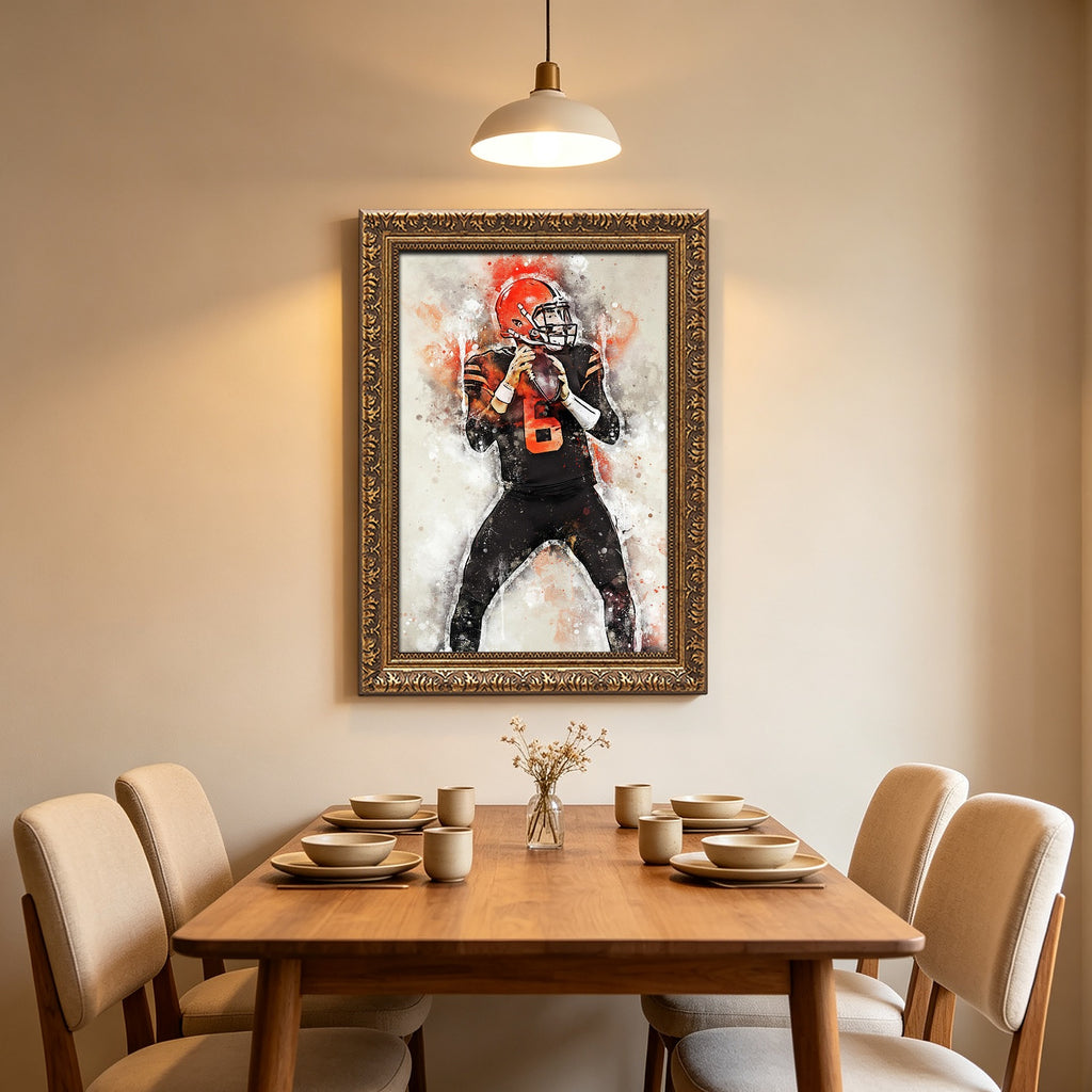 Baker Mayfield Sports Celebrity Art Deco Poster 6 Canvas Wall Art Poster Decor Gift