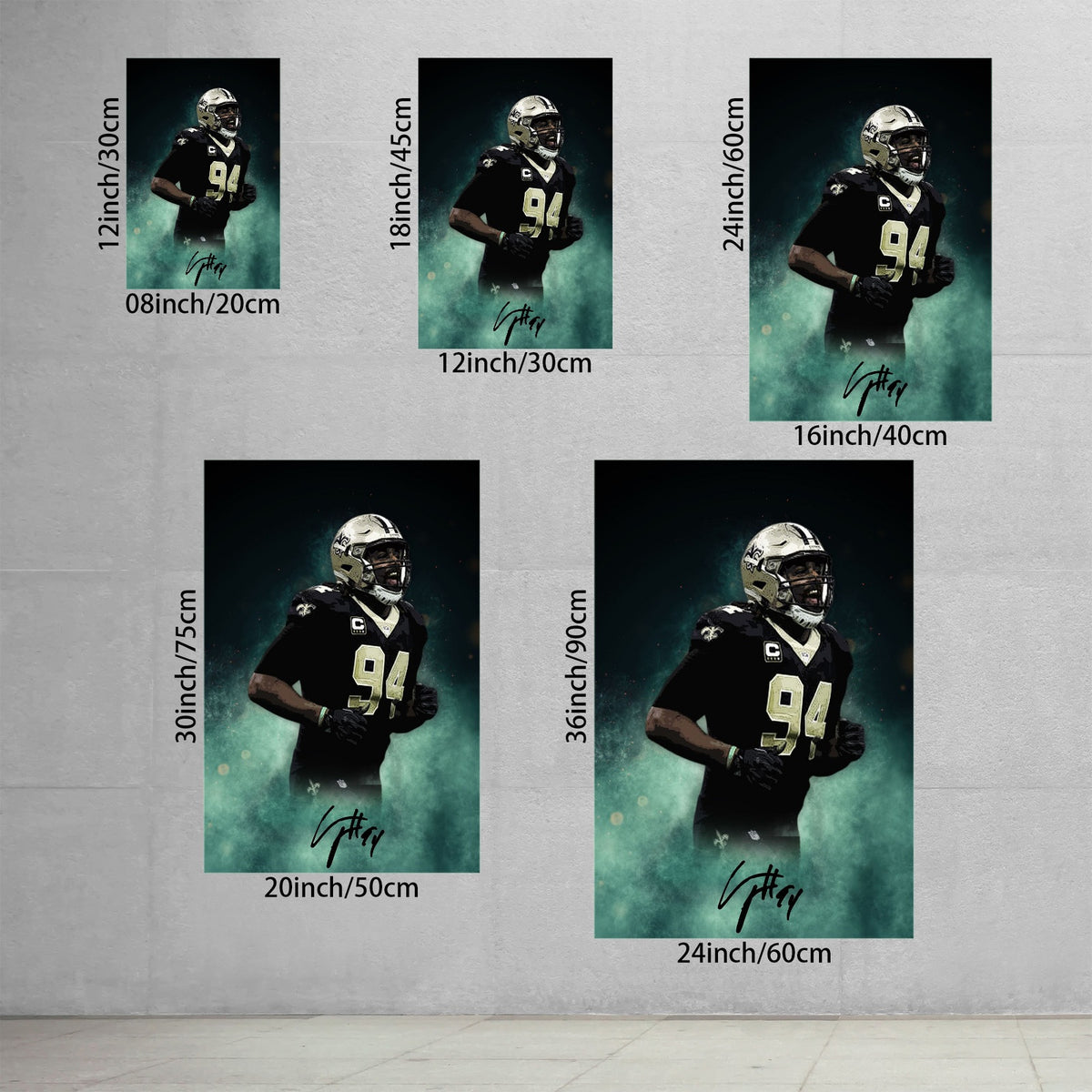 Cameron Jordan Celebrity Sports Art Poster School Dining Room Decoration 5 Canvas Wall Art Poster Decor Gift