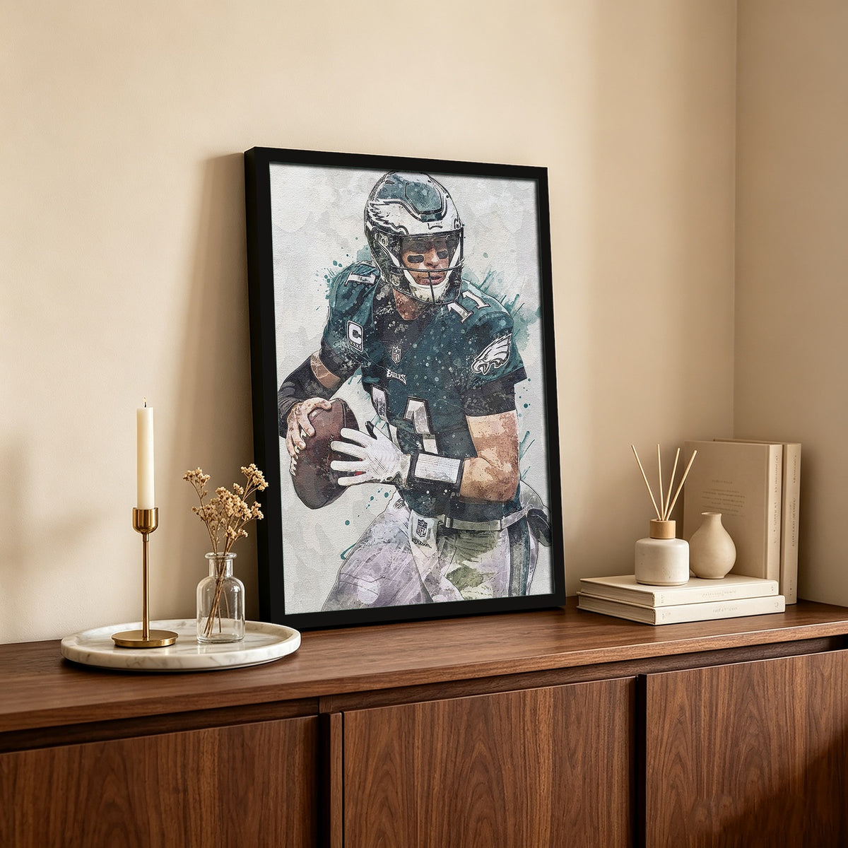 Carson Wentz Celebrity Sports Art Poster School Dining Room Decoration 8 Canvas Wall Art Poster Decor Gift