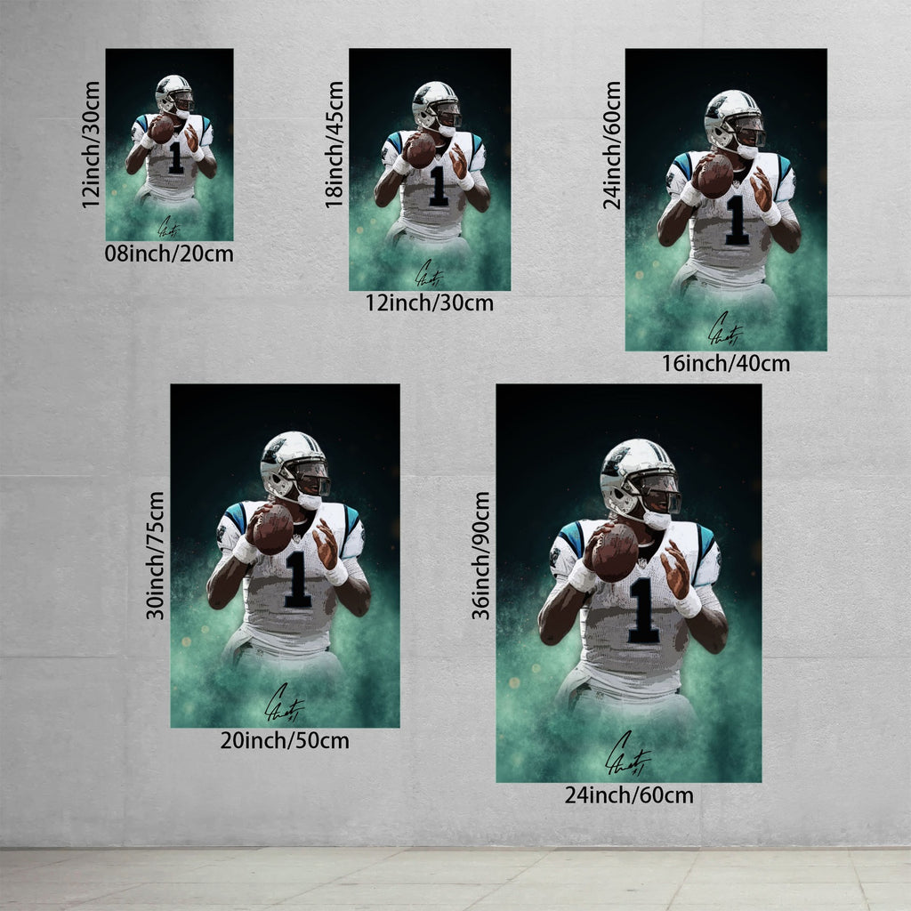 Cam Newton Celebrity Sports Art Poster School Dining Room Decoration 4 Canvas Wall Art Poster Decor Gift