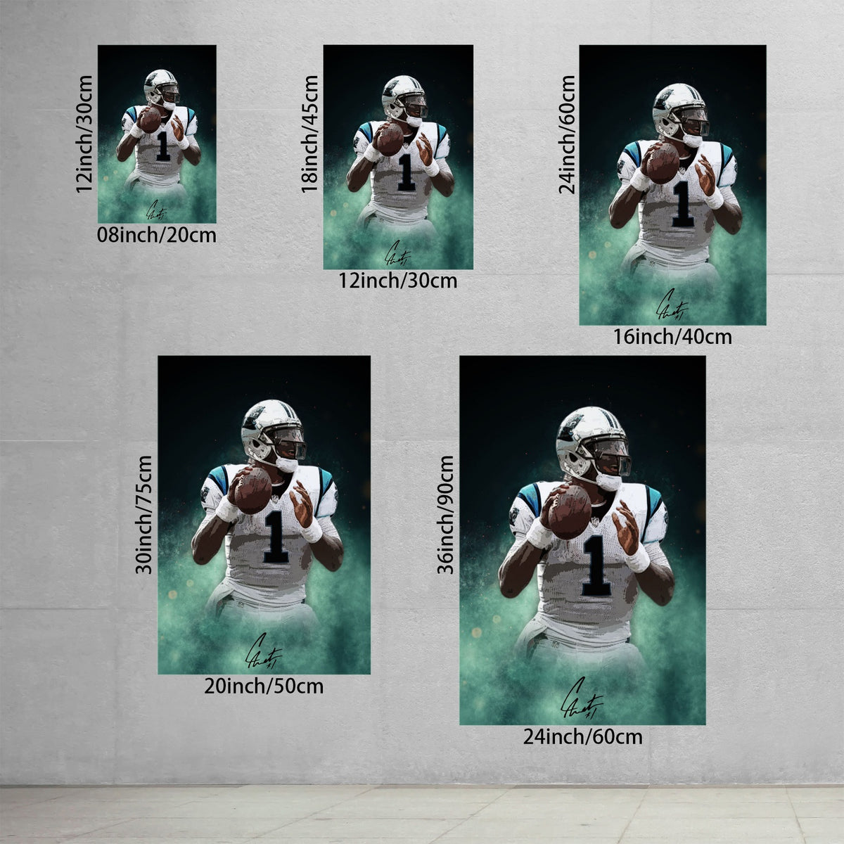 Cam Newton Celebrity Sports Art Poster School Dining Room Decoration 4 Canvas Wall Art Poster Decor Gift