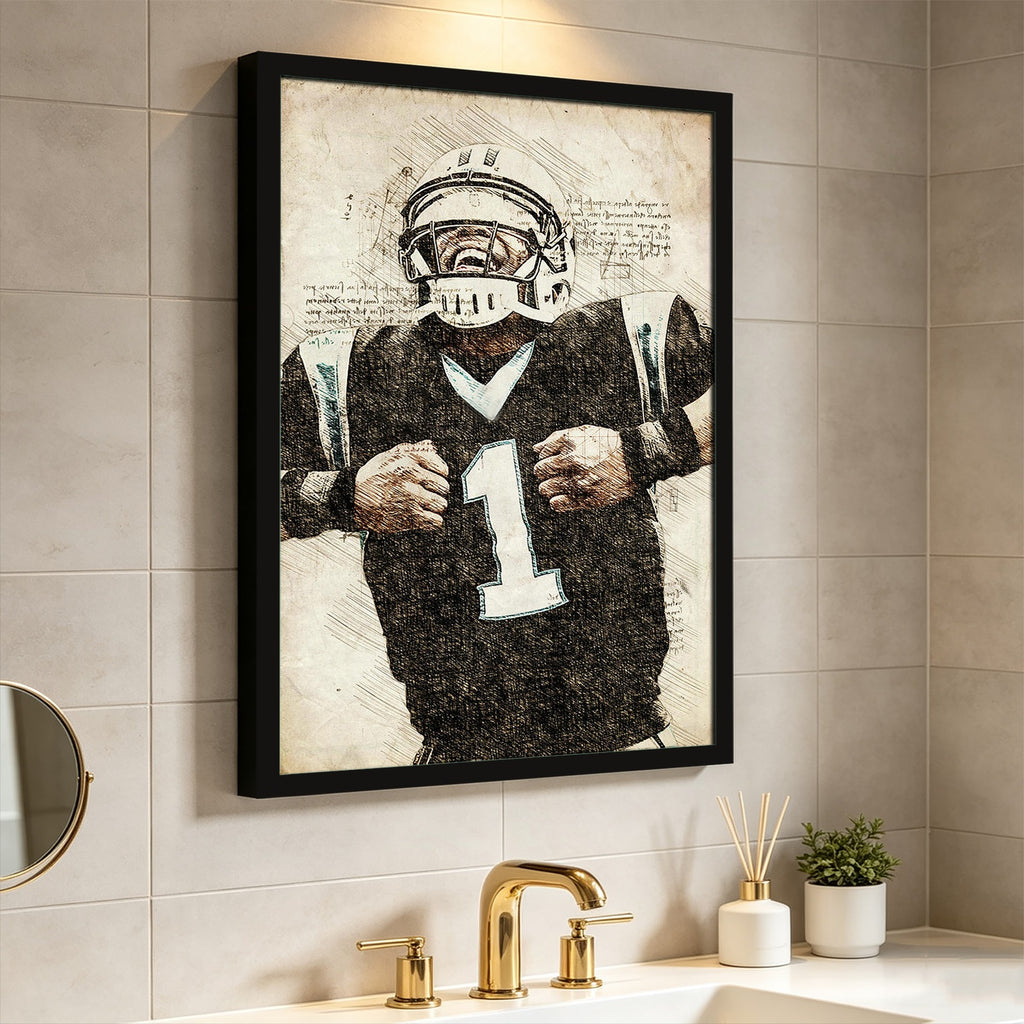 Cam Newton Sports Celebrity Art Deco Poster 8 Canvas Wall Art Poster Decor Gift