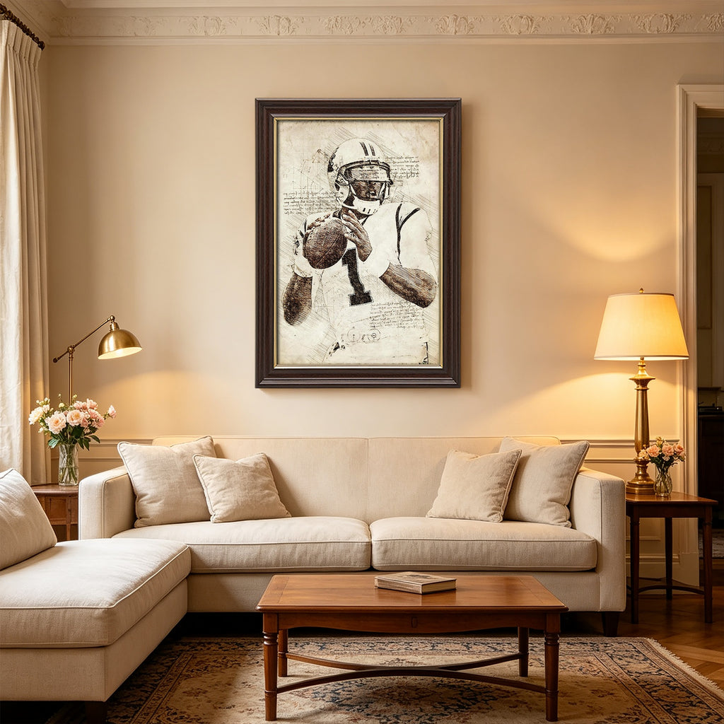 Cam Newton Sports Celebrity Art Deco Poster 7 Canvas Wall Art Poster Decor Gift