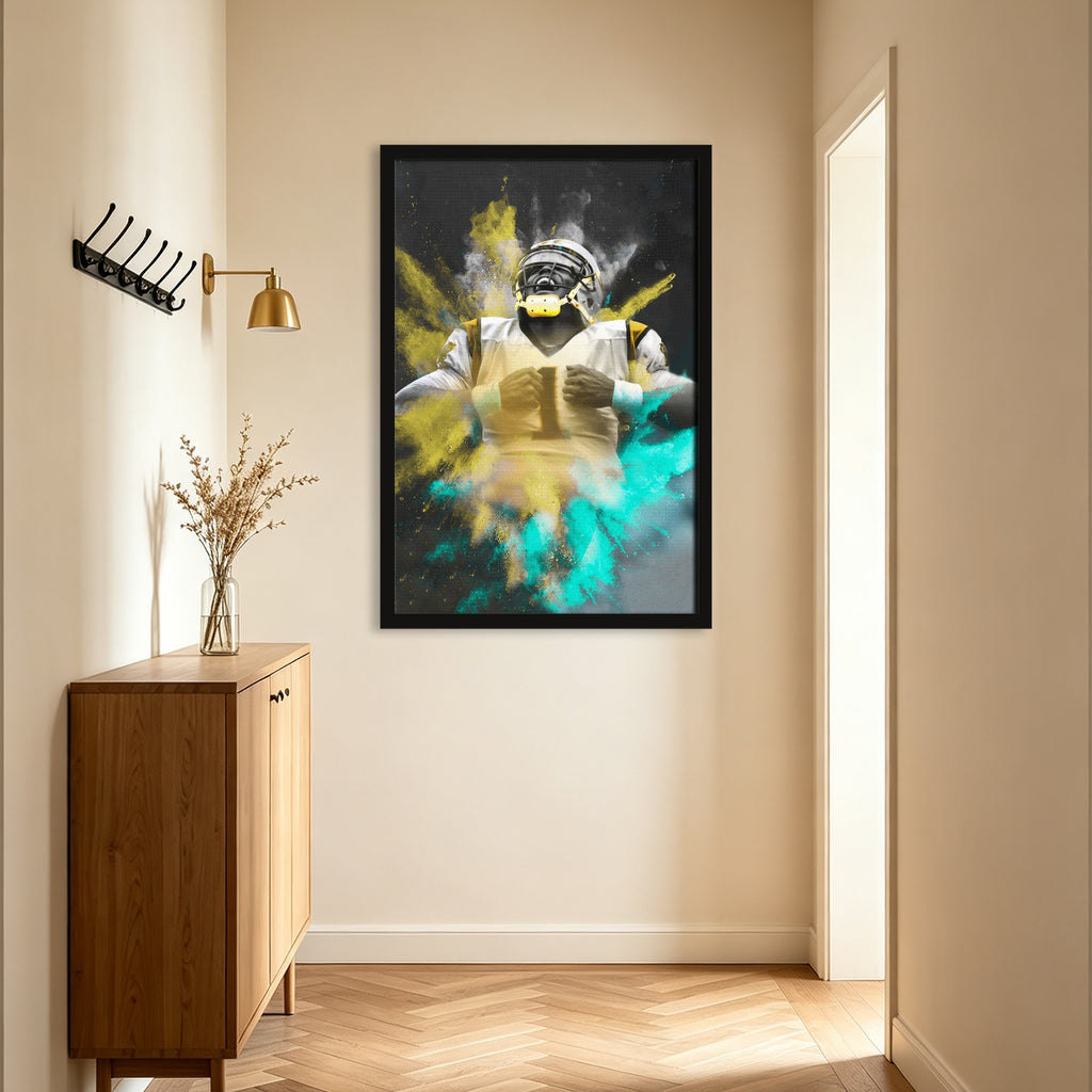 Cam Newton Sports Celebrity Art Deco Poster 3 Canvas Wall Art Poster Decor Gift