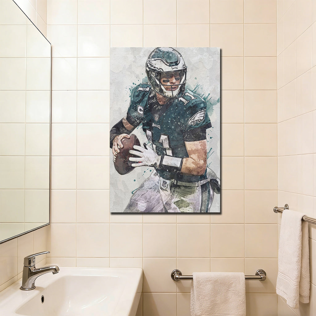 Carson Wentz Celebrity Sports Art Poster School Dining Room Decoration 8 Canvas Wall Art Poster Decor Gift