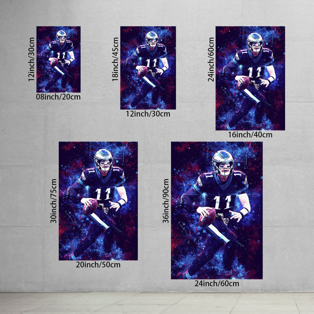 Carson Wentz Sports Celebrity Art Deco Poster 3 Canvas Wall Art Poster Decor Gift