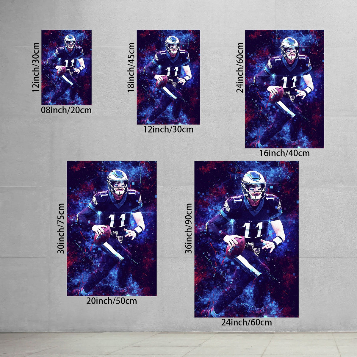 Carson Wentz Sports Celebrity Art Deco Poster 3 Canvas Wall Art Poster Decor Gift