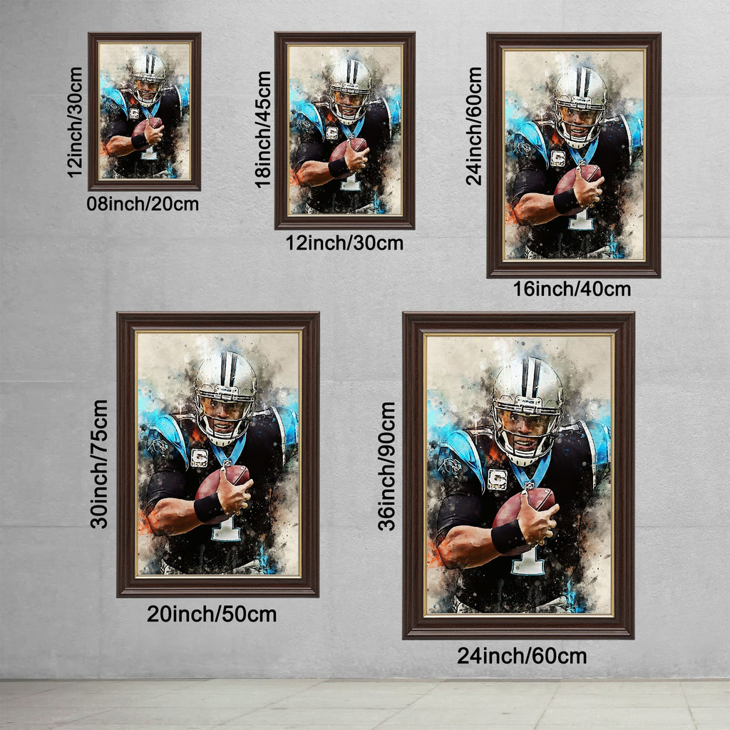 Cam Newton Celebrity Sports Art Poster School Dining Room Decoration 0 Canvas Wall Art Poster Decor Gift