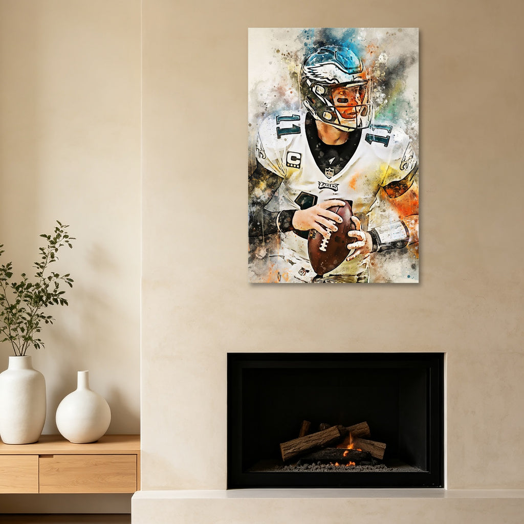Carson Wentz Celebrity Sports Art Poster School Dining Room Decoration 7 Canvas Wall Art Poster Decor Gift