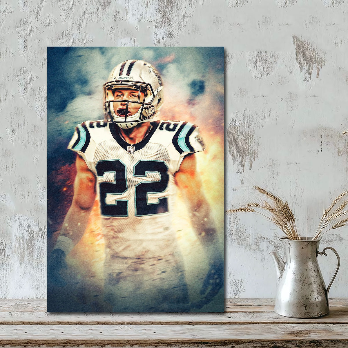 Christian McCaffrey Art Sports Decorative Poster School Dormitory 2 Canvas Wall Art Poster Decor Gift