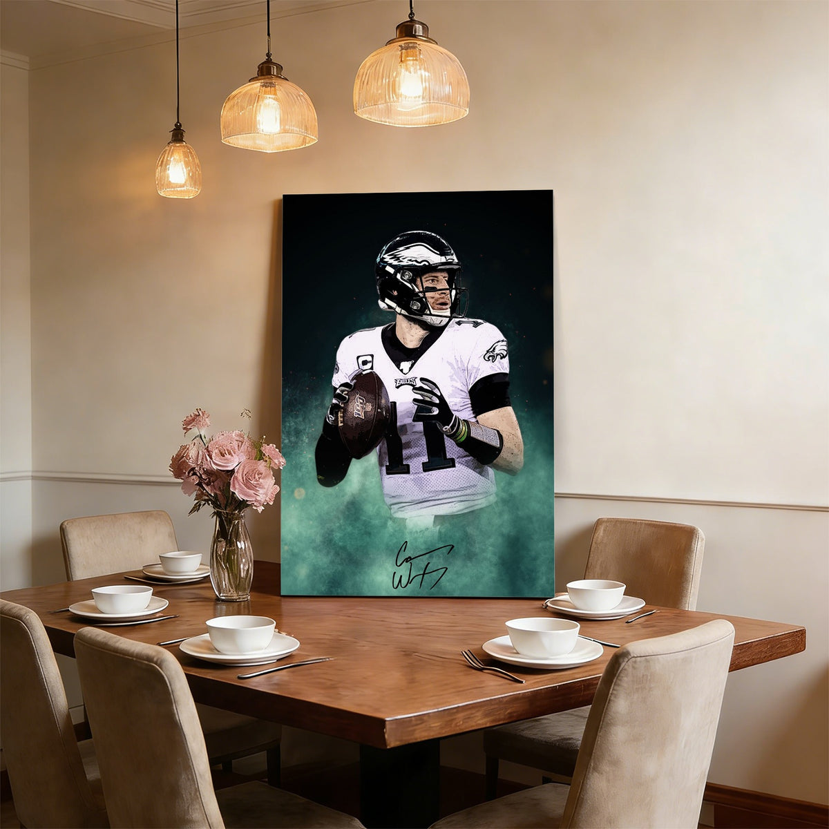 Carson Wentz Celebrity Sports Art Poster School Dining Room Decoration 0 Canvas Wall Art Poster Decor Gift