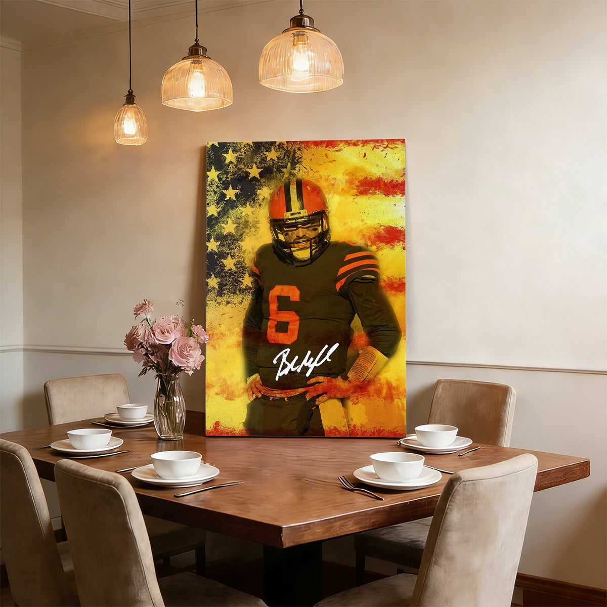 Baker Mayfield Sports Celebrity Art Deco Poster 4 Canvas Wall Art Poster Decor Gift